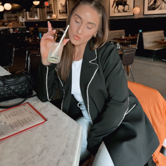 NWT Good American Scuba Crystal Blazer Sz M - Picture 3 of 4